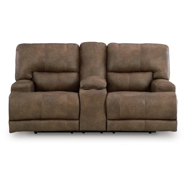 ASHLEY FURNITURE Time-piece Power Reclining Loveseat With Console
