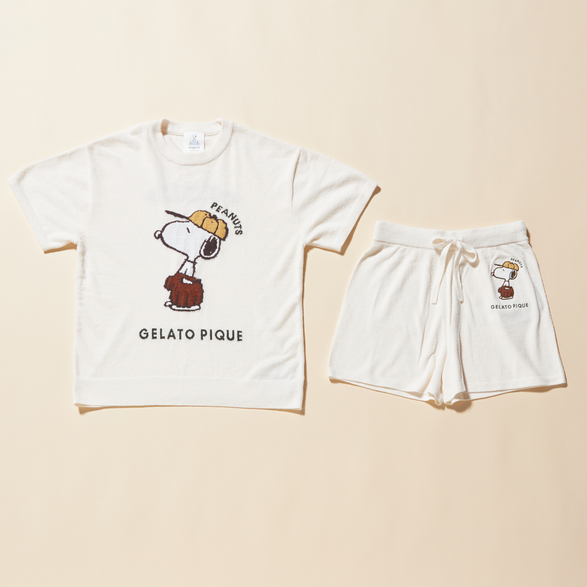 WOMEN】【PEANUTS】スヌーピーJQDプルオーバー&ショートパンツ