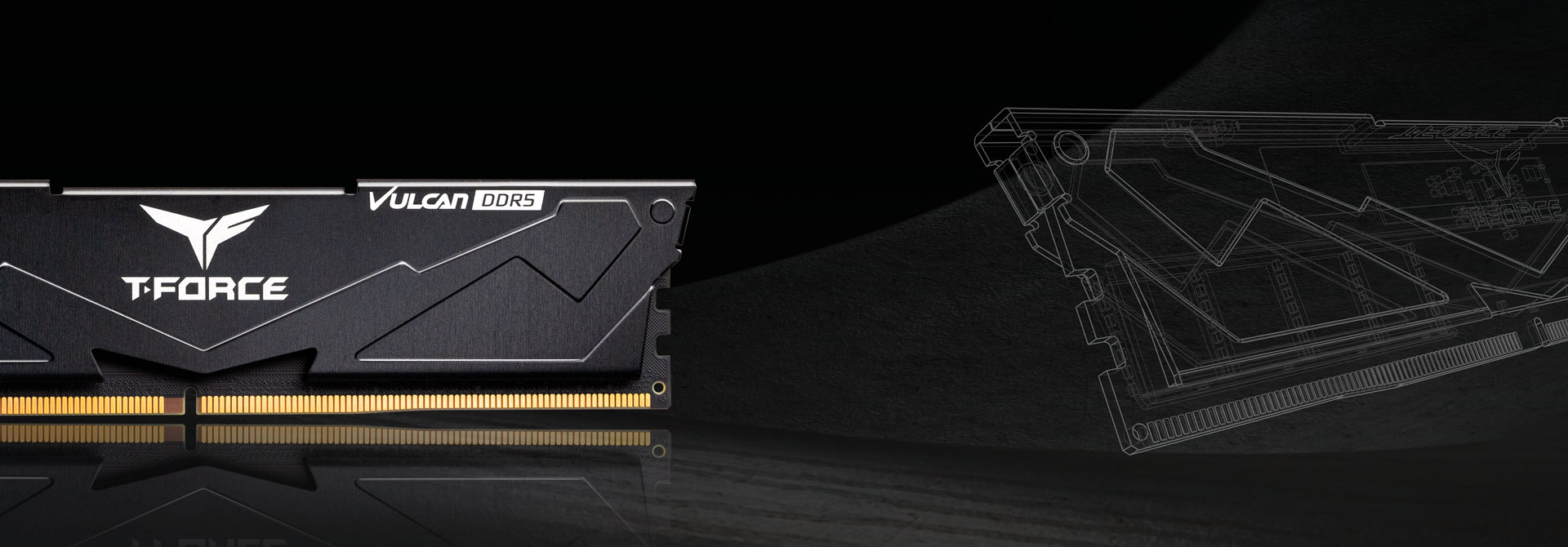 VULCAN DDR5 DESKTOP MEMORY BLACK 32GB(2x16GB) 6400MHz CL40 - TEAMGROUP