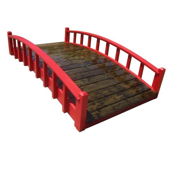 SamsGazebos Monet's Japanese bridge 8 ft. Treated Brown MB-BM8-T