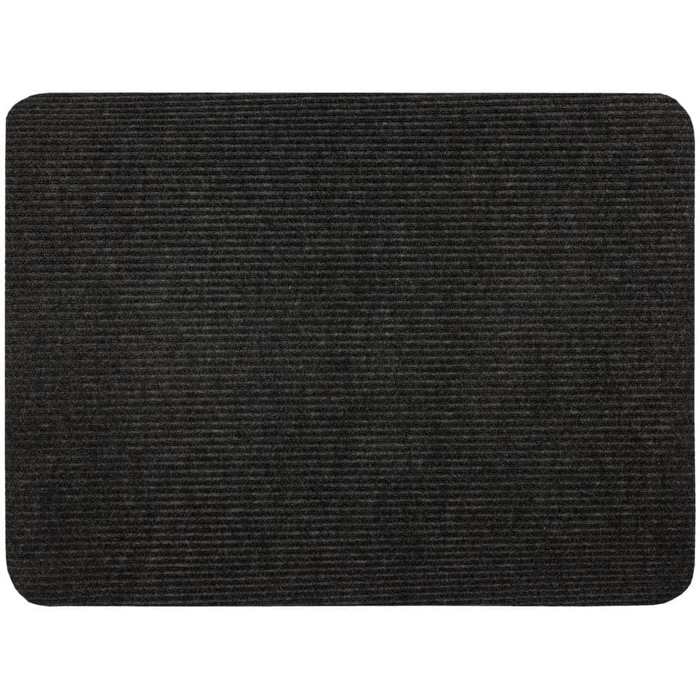 Mohawk Home Striped Utility Mat Charcoal Indoor/Outdoor 36 in. x