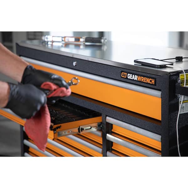 GEARWRENCH GSX 52 in. x 18 in. 11-Drawer Orange and Black Powder