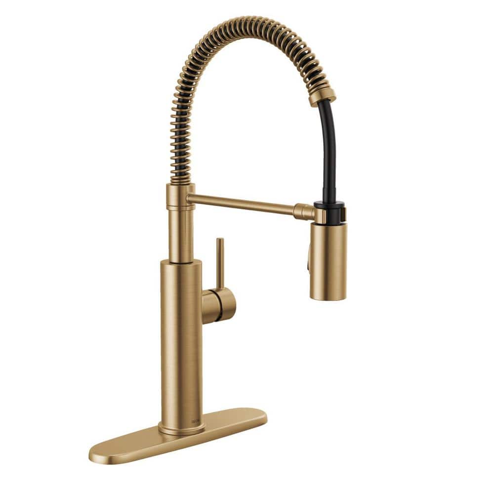 Delta Antoni Gold Single Handle Pull Down Sprayer Kitchen Faucet