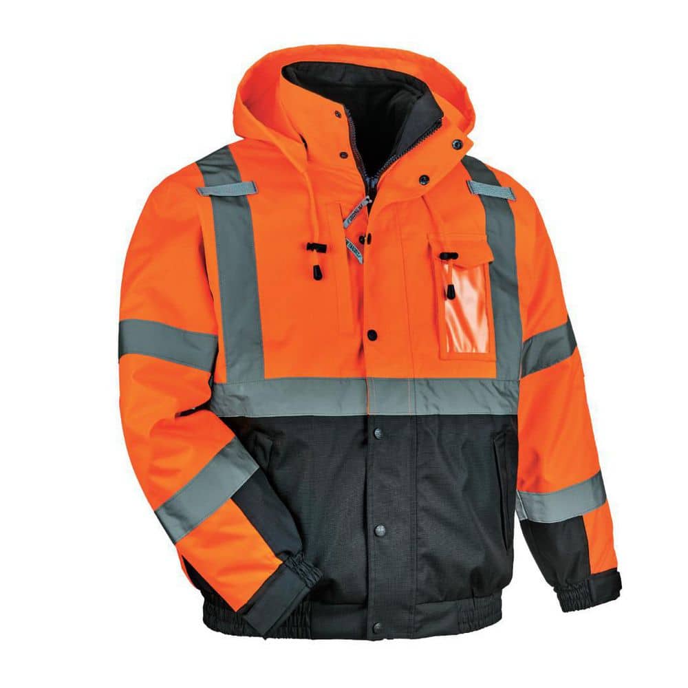 Ergodyne Men's 3X-Large Orange High Visibility Reflective Bomber