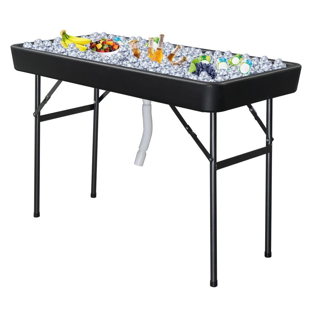 Karl home 48 in. Black Folding Ice Picnic Table with Removable