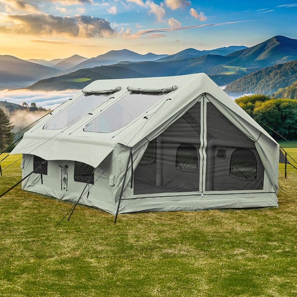 HOMMOW 10 ft. x 13 ft. Inflatable Camping Tent, Waterproof and