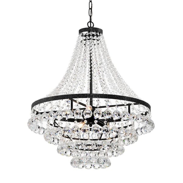 Edvivi Clarus 7-Light Antique Black Glam Empire Chandelier with