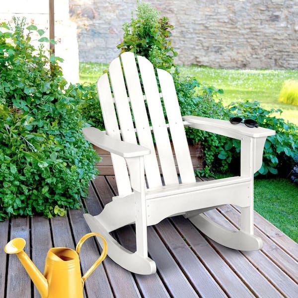 Hanover White All-Weather Adirondack Rocking Patio Chair HVLNR10WH