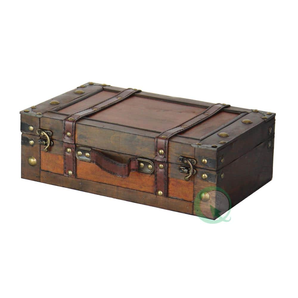 Vintiquewise Wooden Vintage Luggage Trunks - Antique Carry on