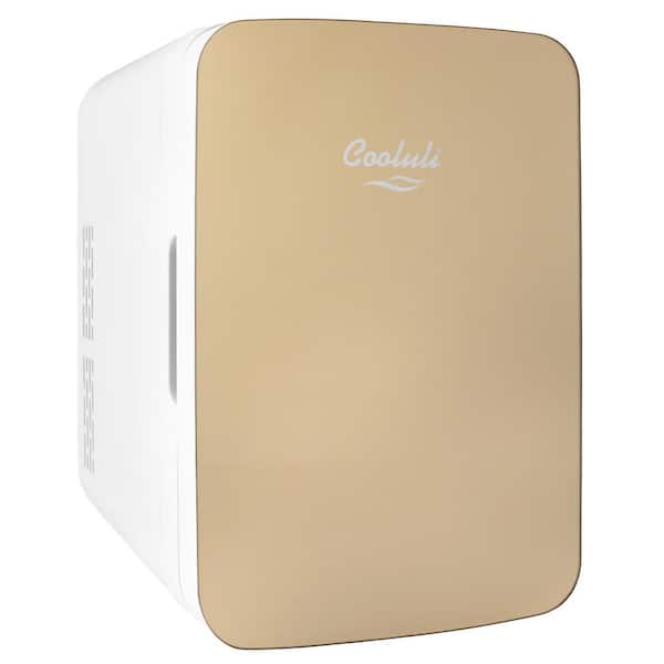 COOLULI Infinity 0.35 cu. ft. Retro Mini Fridge in Gold without