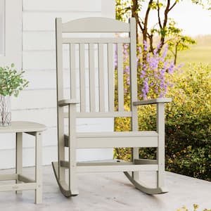 POLYWOOD Grant Park White Plastic Patio Outdoor Rocking Chair