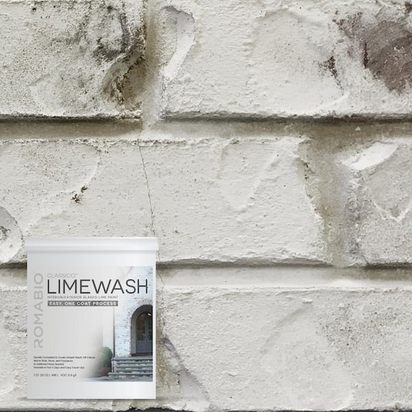 ROMABIO 0.67 Gal. Cristallo White Limewash Interior/Exterior Paint