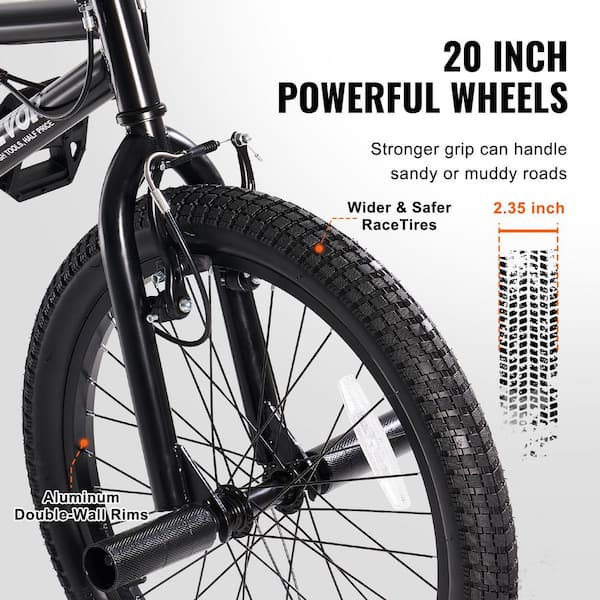 VEVOR BMX Bike, 20-In. Wheel Freestyle Bike, BMX Race Bike with