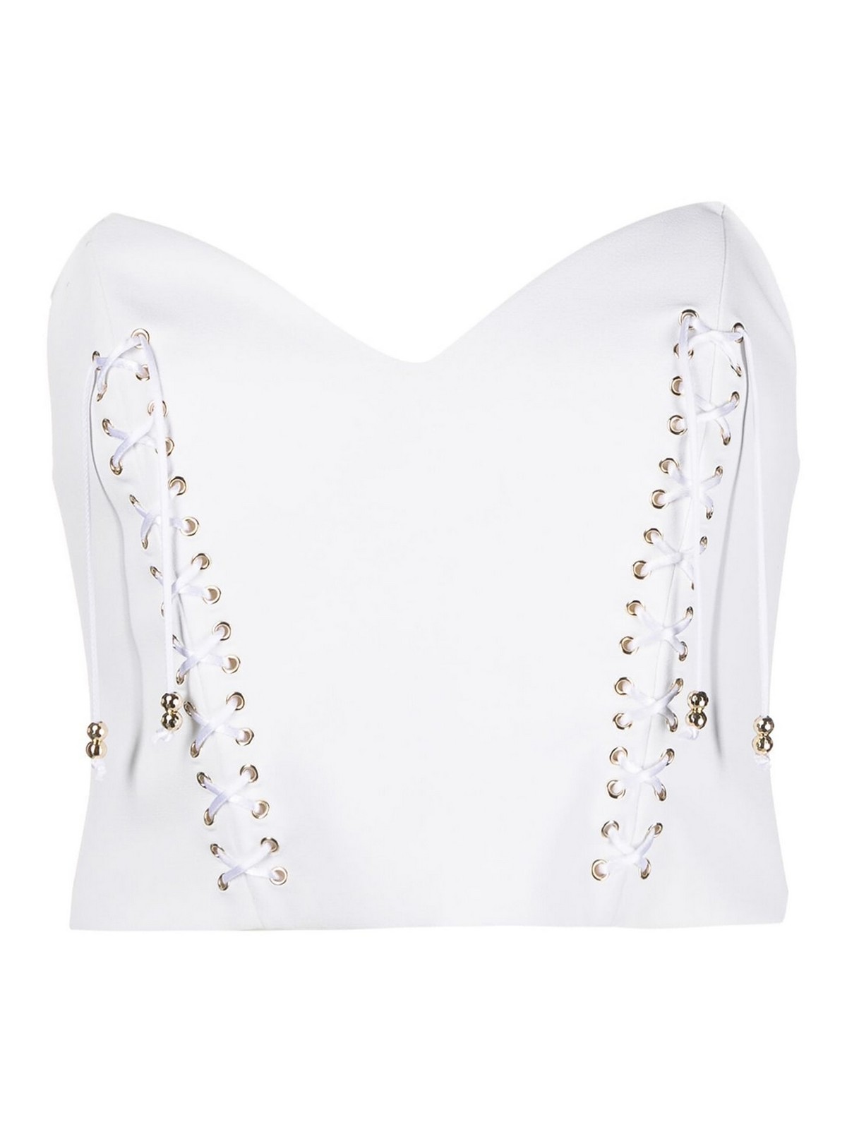 Elisabetta Franchi Strapless corset top - White|TO02432E2360
