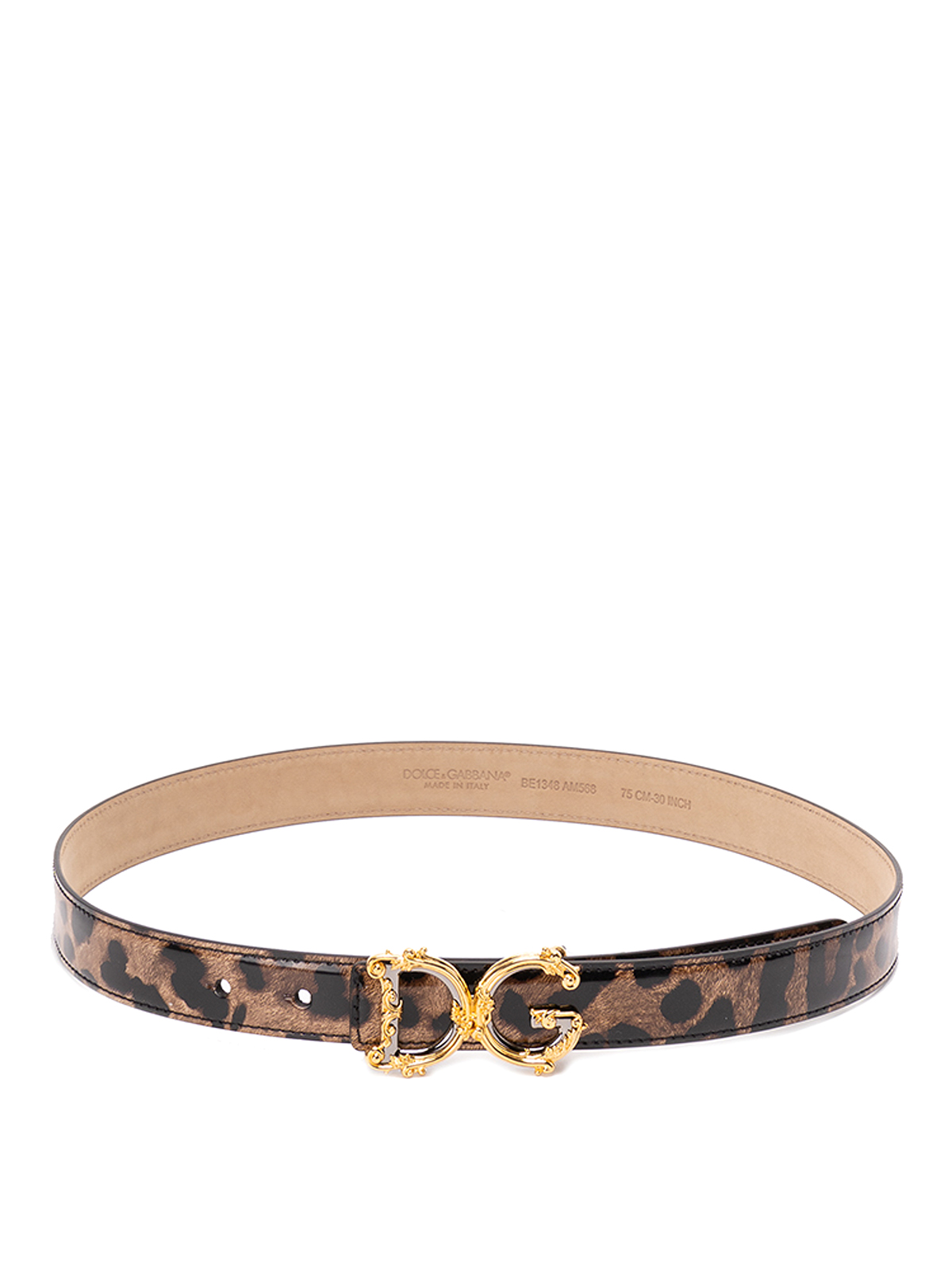 Dolce & Gabbana Polished leather belt with dg logo buckle