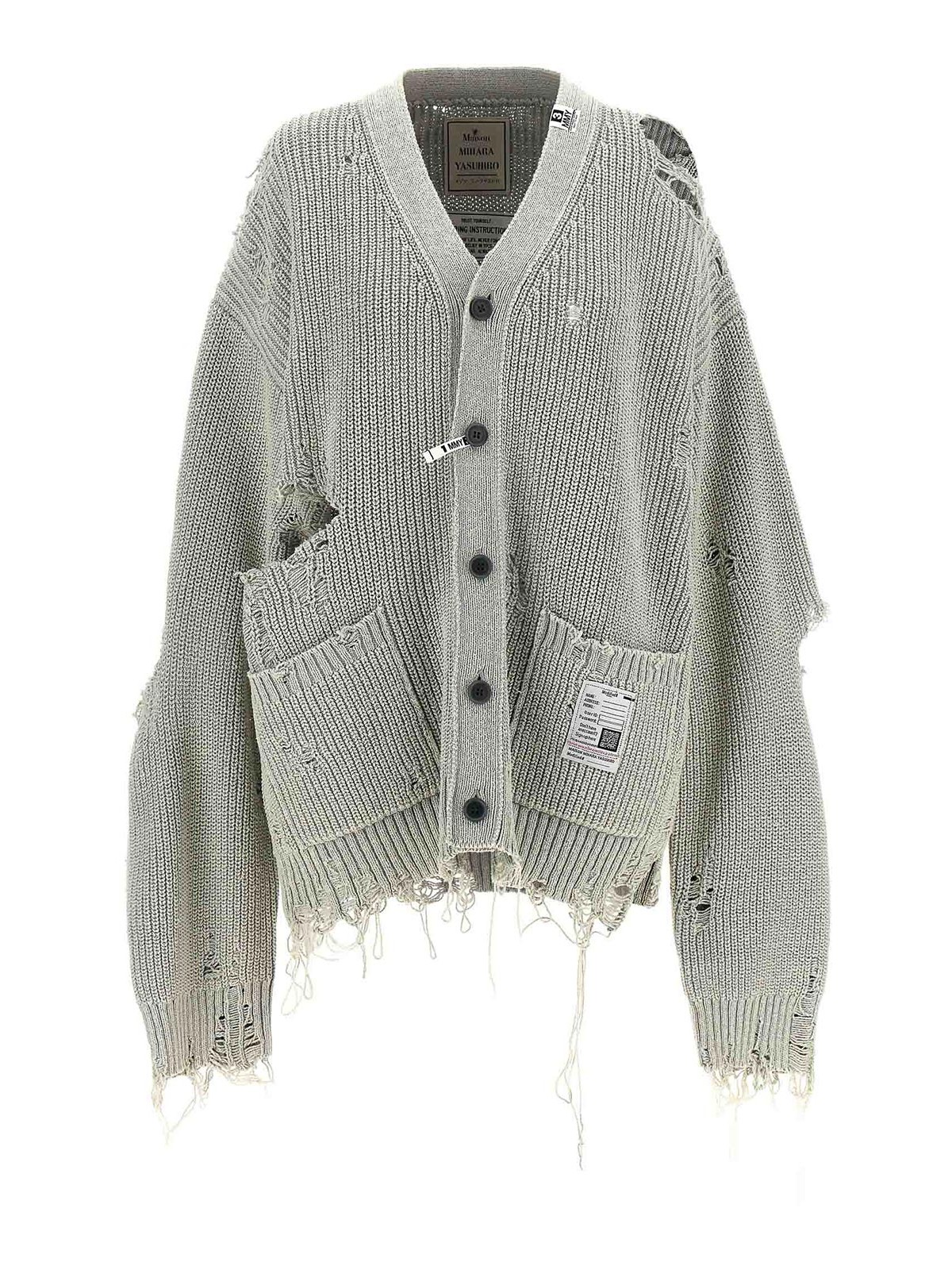 Maison Mihara Yasuhiro Destroyed Cardigan - Grey|J12CD501GRAY