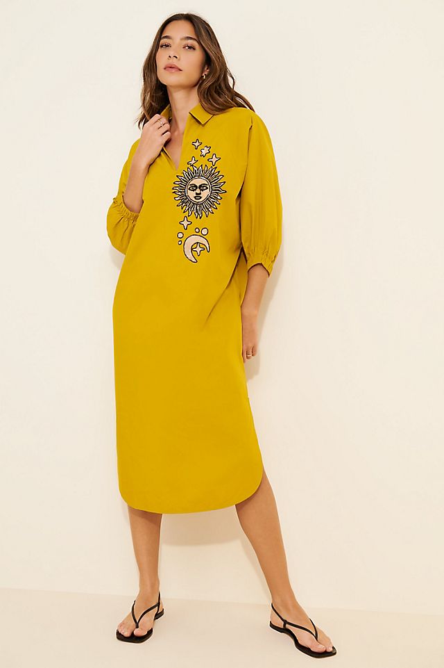Dhruv Kapoor Collared Batwing Midi Dress | Anthropologie