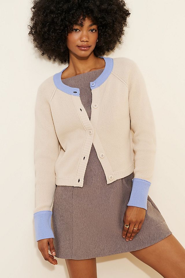RD Style Contrast Collar Cardigan Sweater | Anthropologie