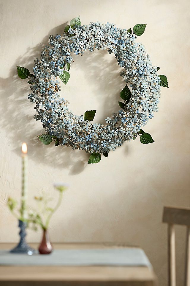 Blue Hydrangea Iron Wreath | Terrain