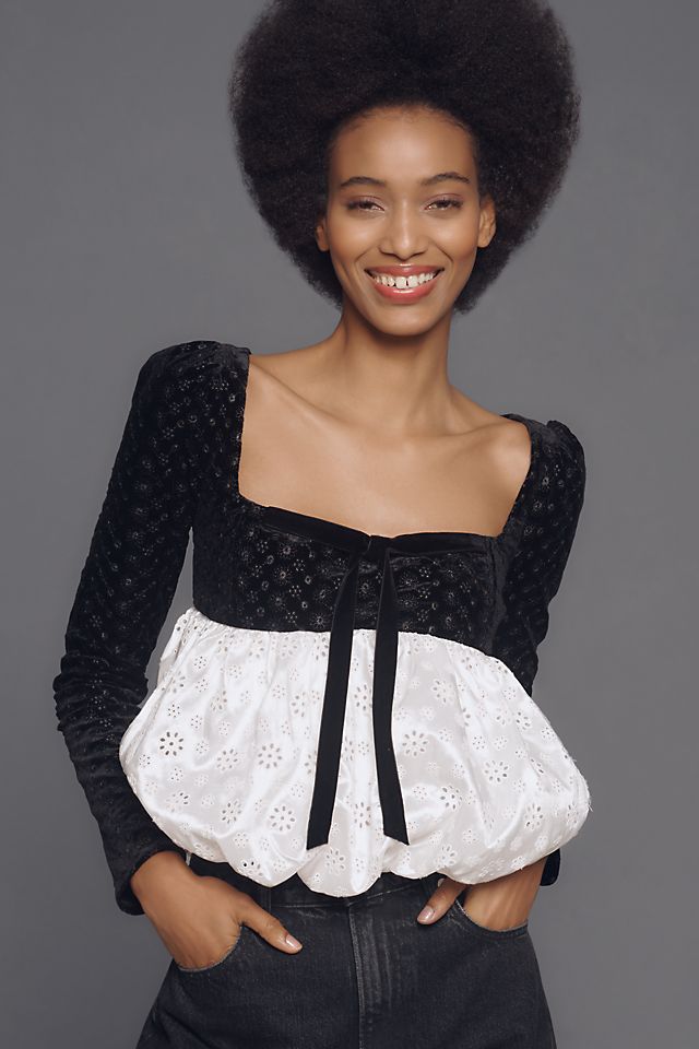 For Love & Lemons Elisa Long-Sleeve Bubble Top | Anthropologie