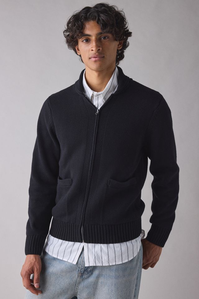 Schott Zip Shawl Collar Cardigan | Urban Outfitters