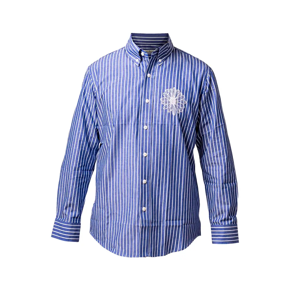 Mardi Mercredi Oxford Shirt Stripe Navy Ivory – voilà.id