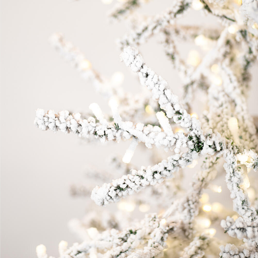 K226076LED - Flocked Slim Pistol Pine Christmas Tree