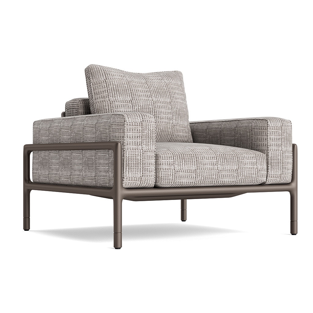 Brown Jordan Outdoor Furniture Right Arm Loveseat with Table