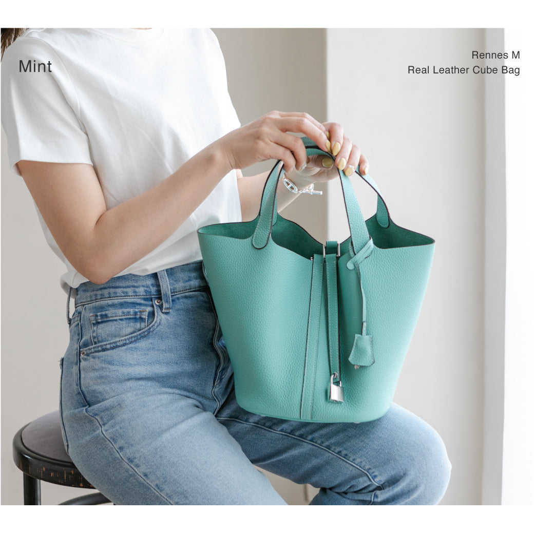 特典スカーフ付き】 ◇シルバー金具◇ RENNES レンヌ キューブバッグ M