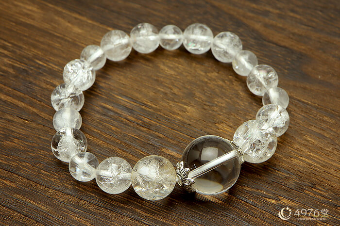 クラック水晶 ブレスレット16mm大玉メイン ｜ 天然石通販の4976堂
