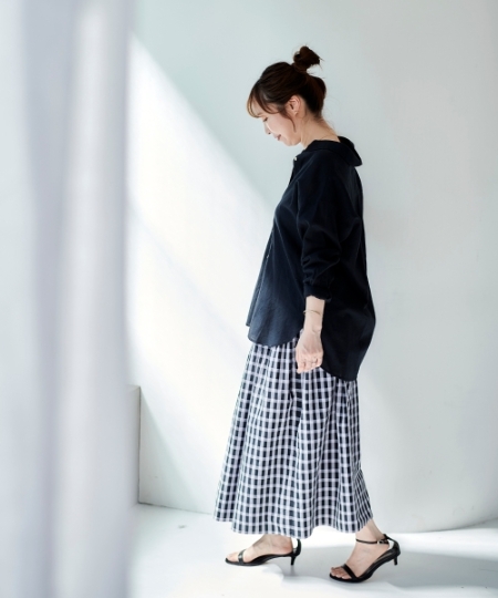 リバーシブルプリーツチェックスカート/le.coeur blanc(ルクールブラン