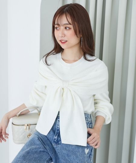 リボンビジューニット/MAJESTIC LEGON(マジェスティックレゴン