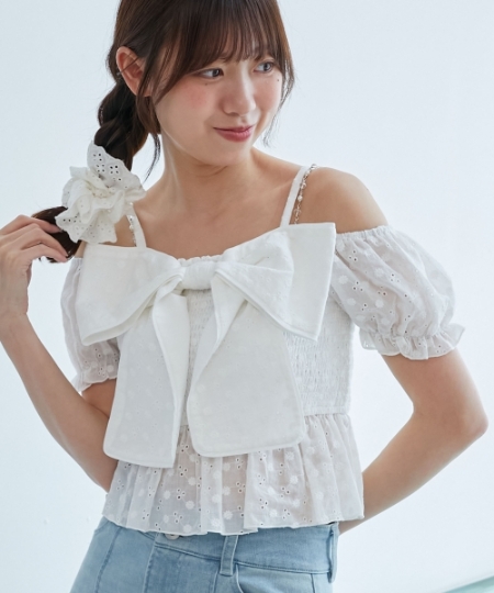 ◎チェーン付きビッグリボンブラウス/MAJESTIC LEGON(マジェスティック