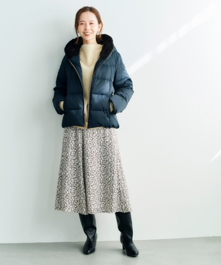 ファーフードショートダウン/le.coeur blanc(ルクールブラン