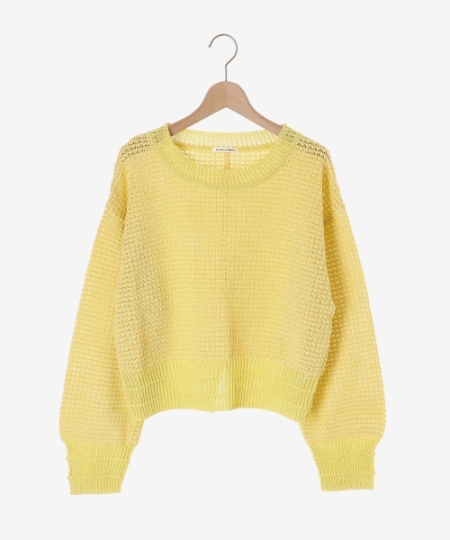 NKNIT 黄色 クロップドニット