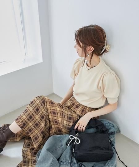 パフスリーブニットプルオーバー/MAJESTIC LEGON(マジェスティック