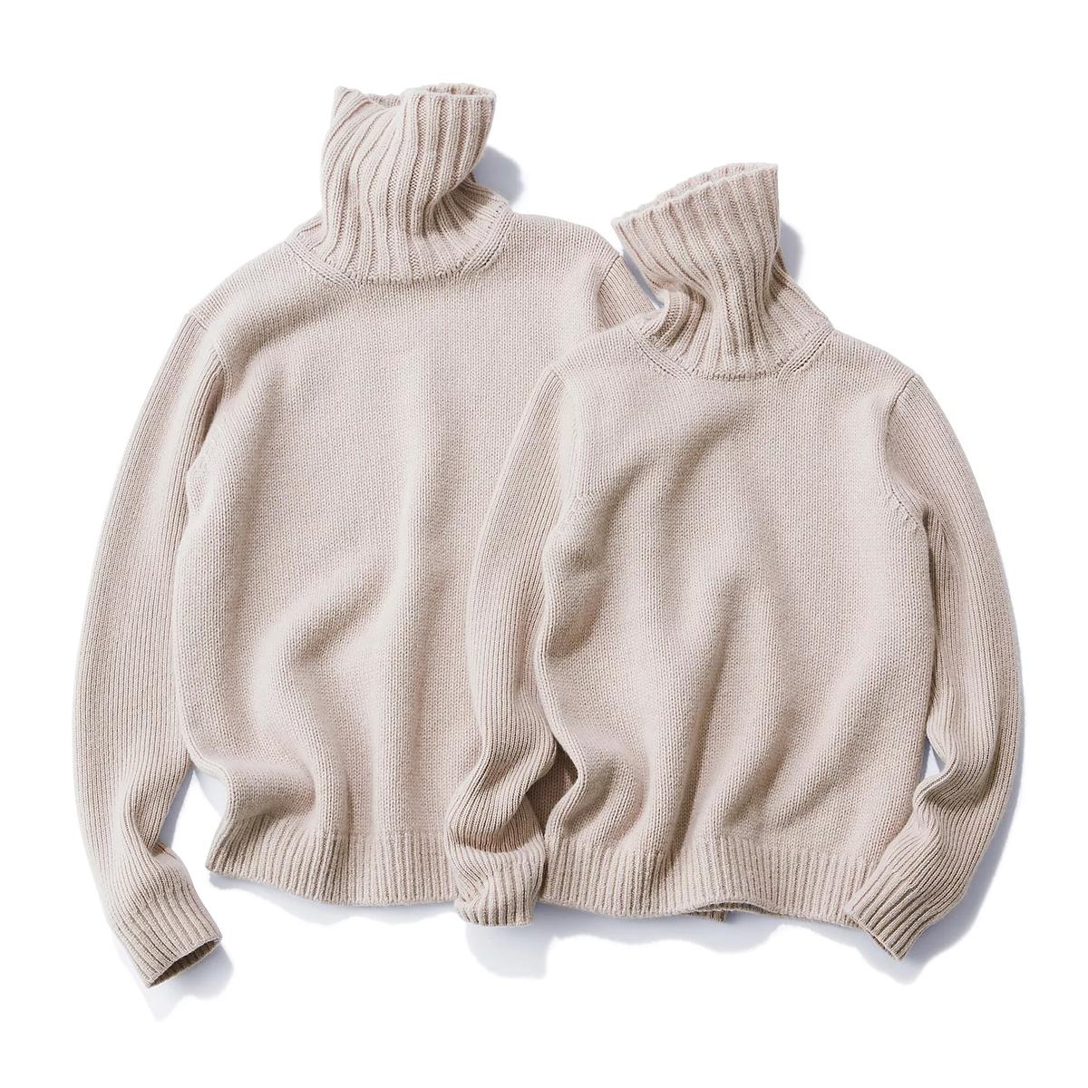 50代 ニット】4サイズ着比べ！ SLOANE×eclat「ジーロンラム×カシミヤ