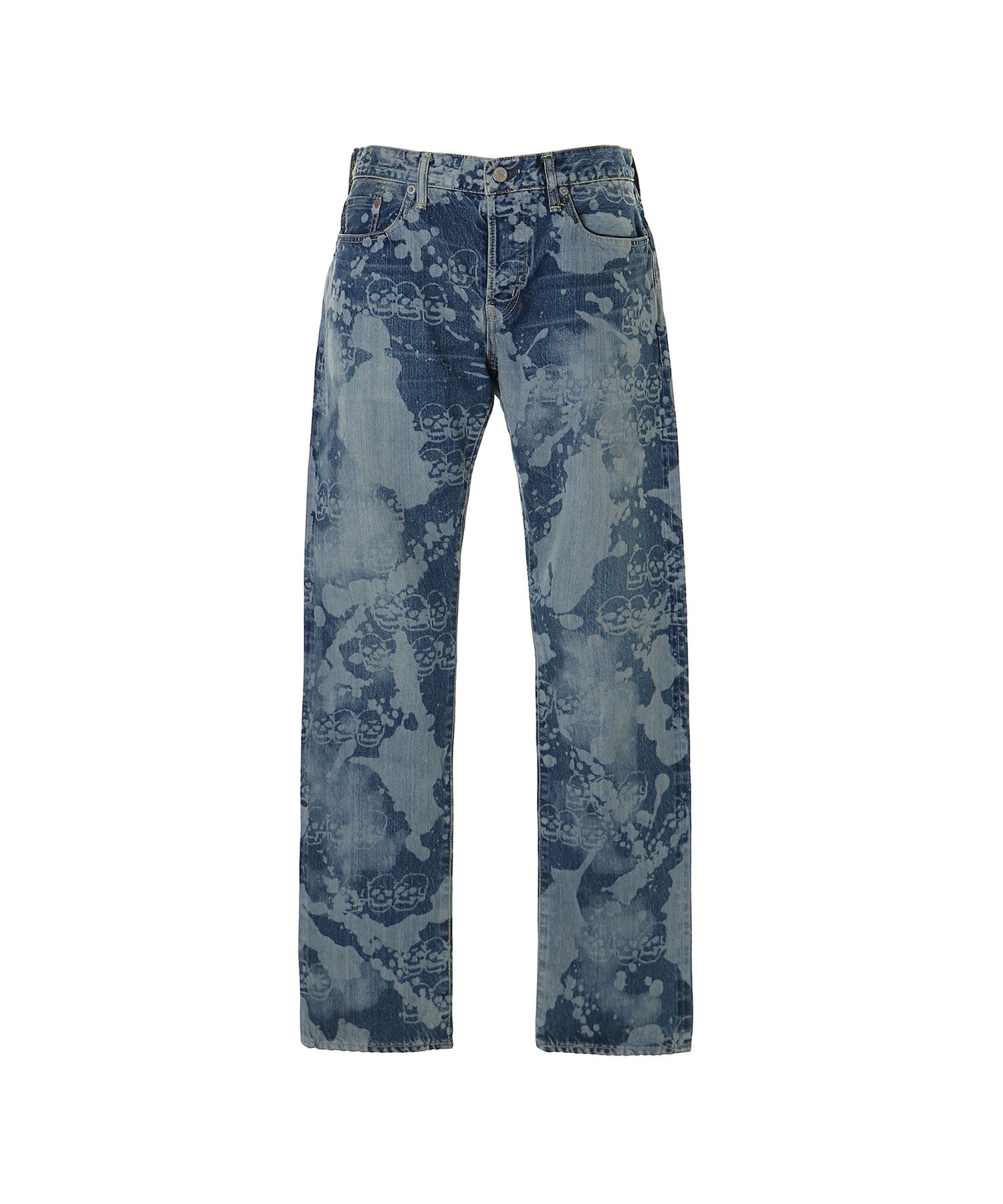 DROPPING&SKULL柄 スリムストレートデニムパンツ|HYSTERIC GLAMOUR MEN