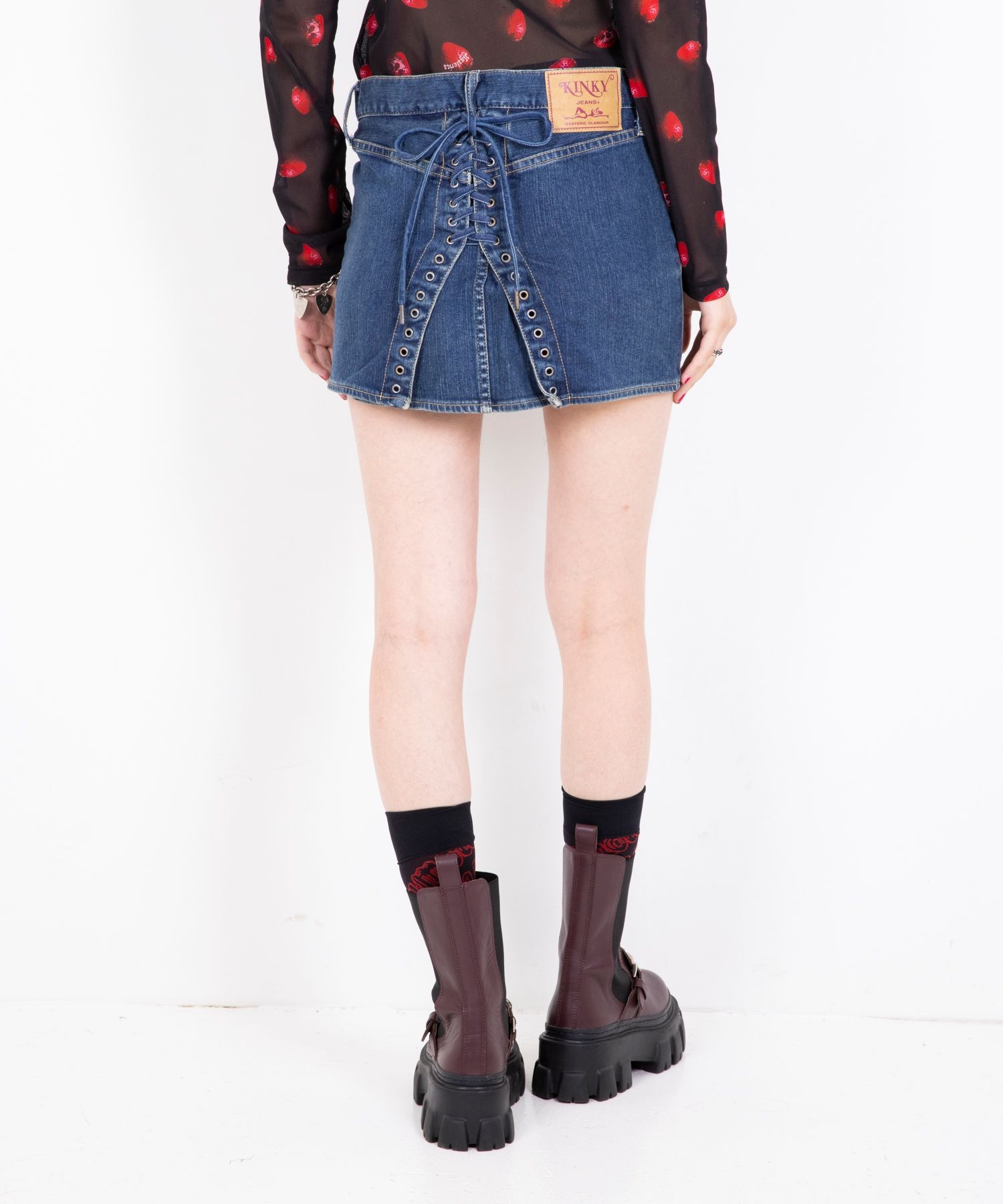 バックレースアップ マイクロミニデニムスカート|HYSTERIC GLAMOUR