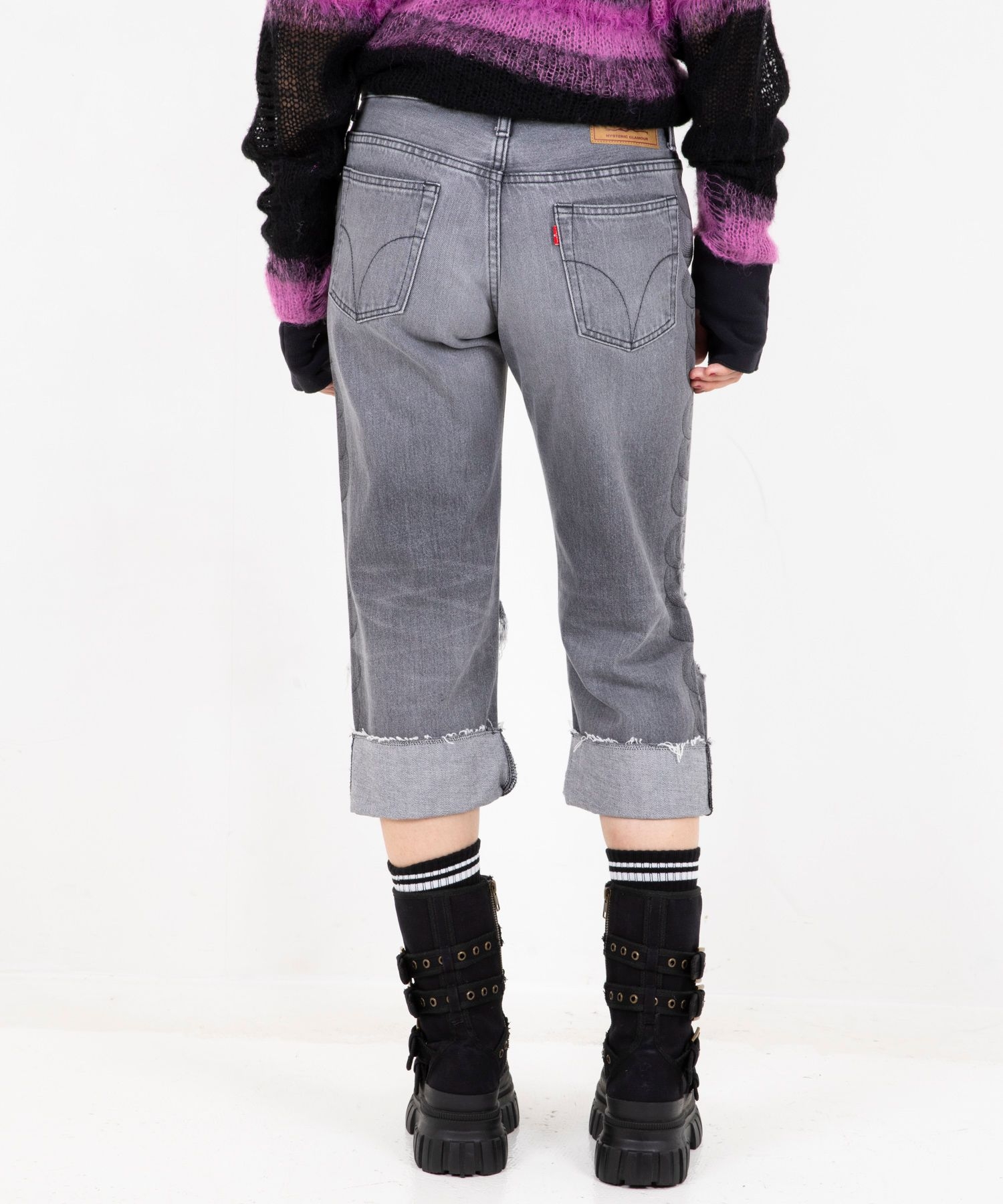 SNAKE LOOP 8分丈クラッシュデニムパンツ|HYSTERIC GLAMOUR WOMEN