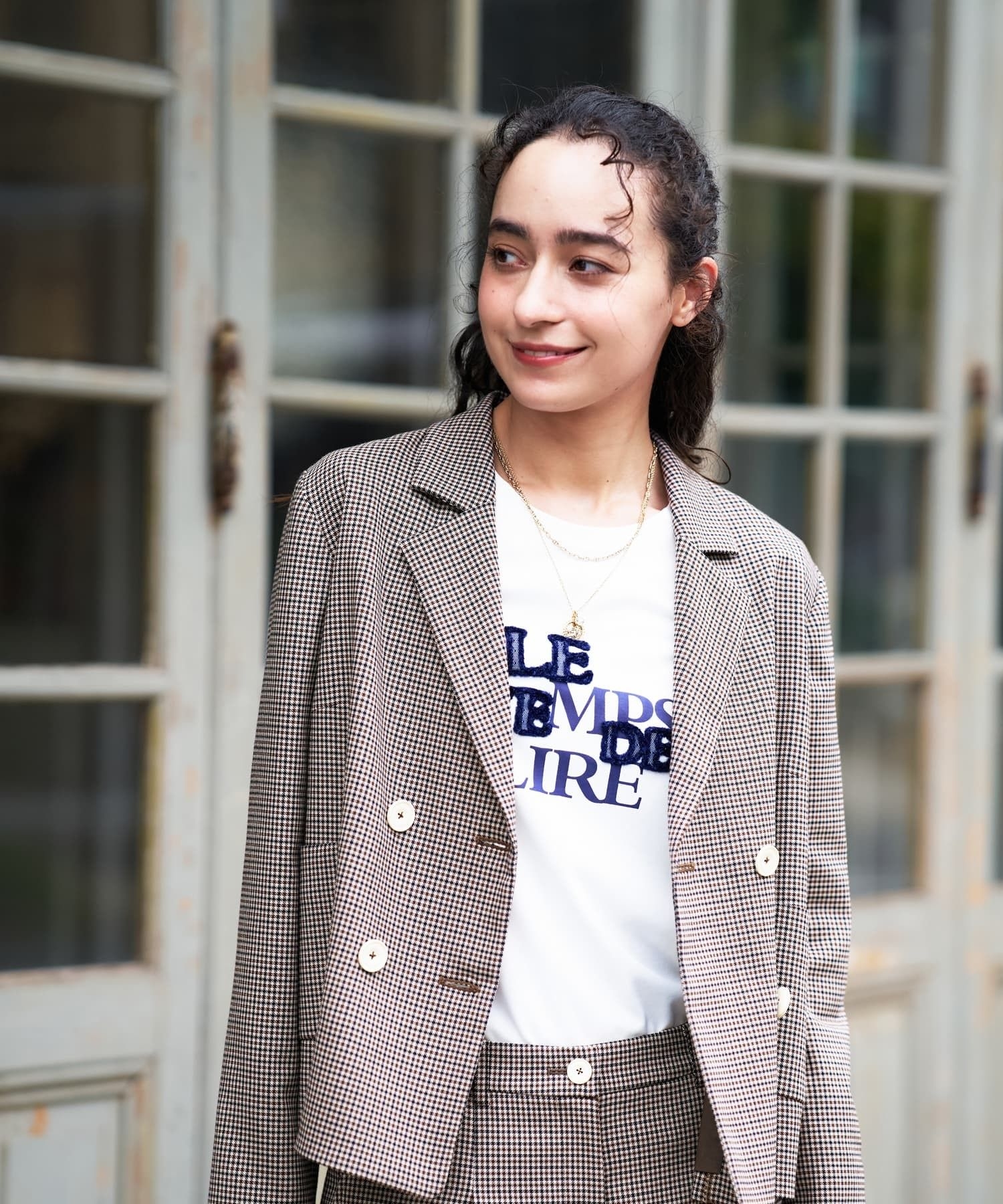 春まで使える】千鳥格子ジャケット【セットアップ】|キャラ・オ