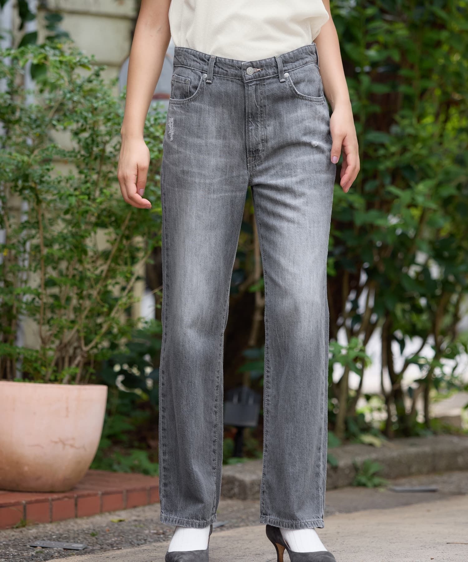 ウォッシュドグレーストレートデニム【EDWIN】【35th】|キャラ・オ