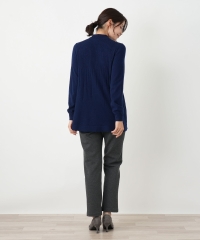 カシミヤ混ケーブルハイネックニット【Leilian WHITE LABEL】|レリアン