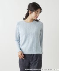 カシミヤクルーネックニット【Leilian WHITE LABEL】|レリアン