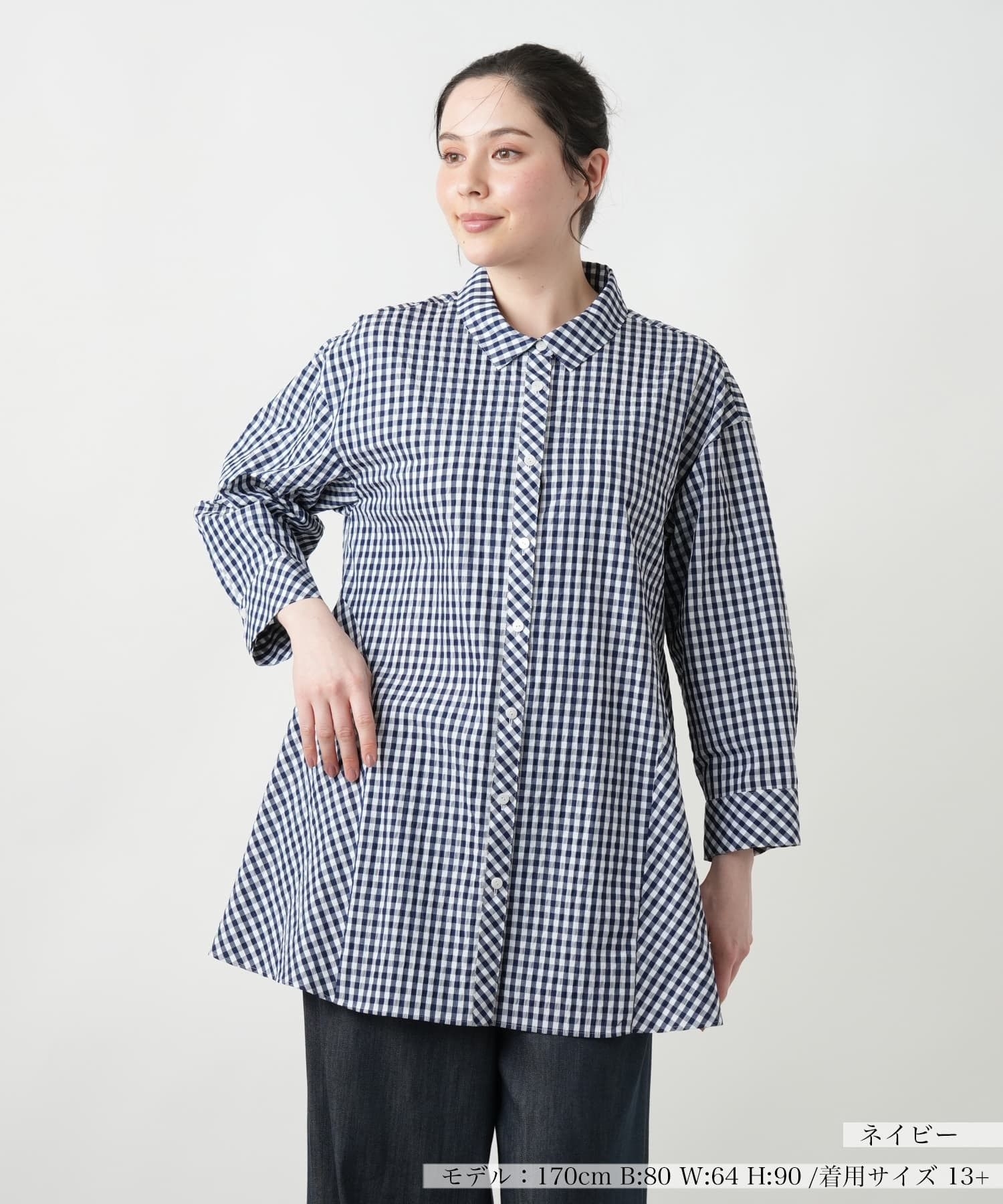 店舗人気】ギンガムチェックブラウス【プラス企画】|レリアン プラス