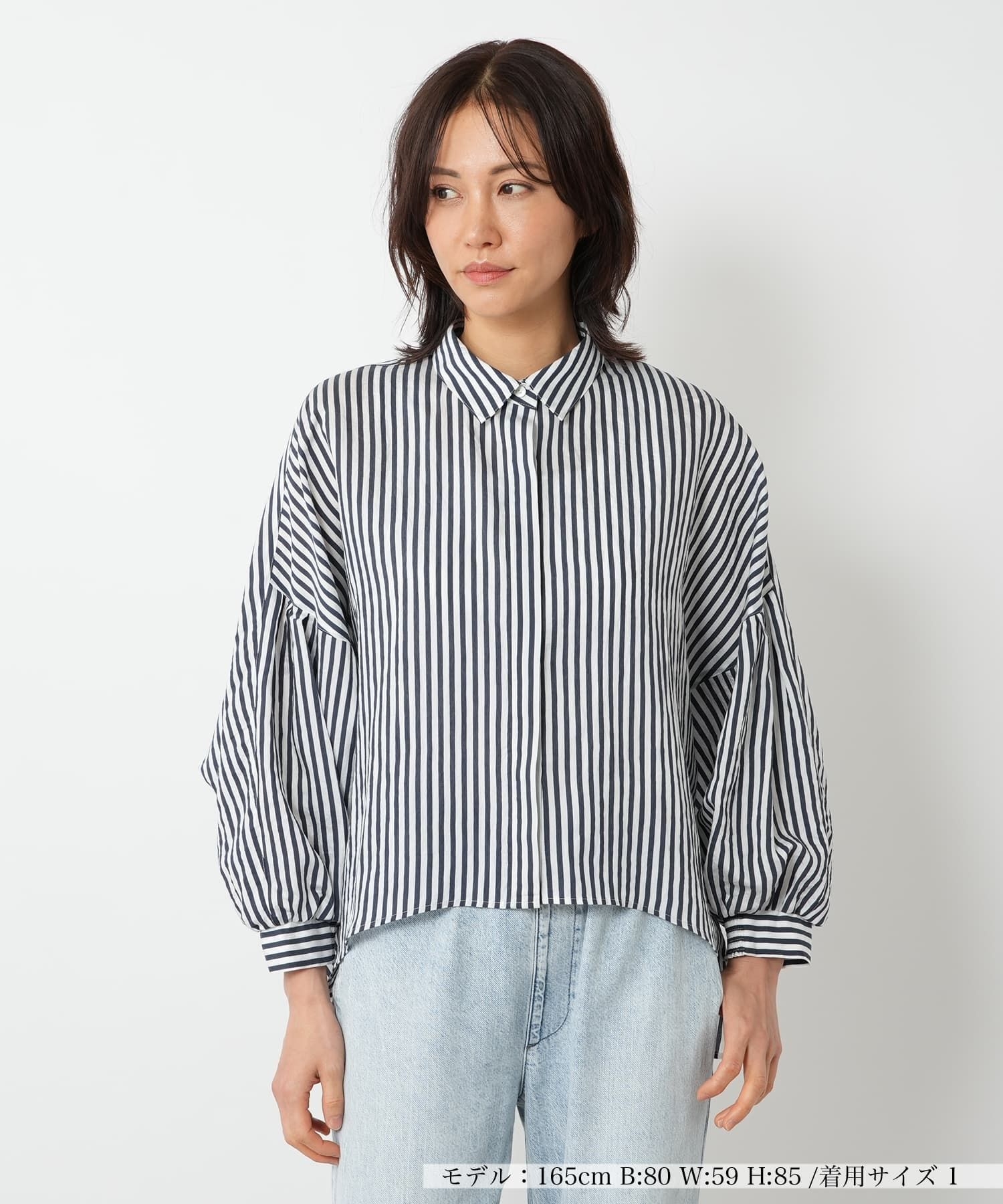 ボリュームスリーブストライプシャツ【PASSIONE】|ネミカ | レリアン