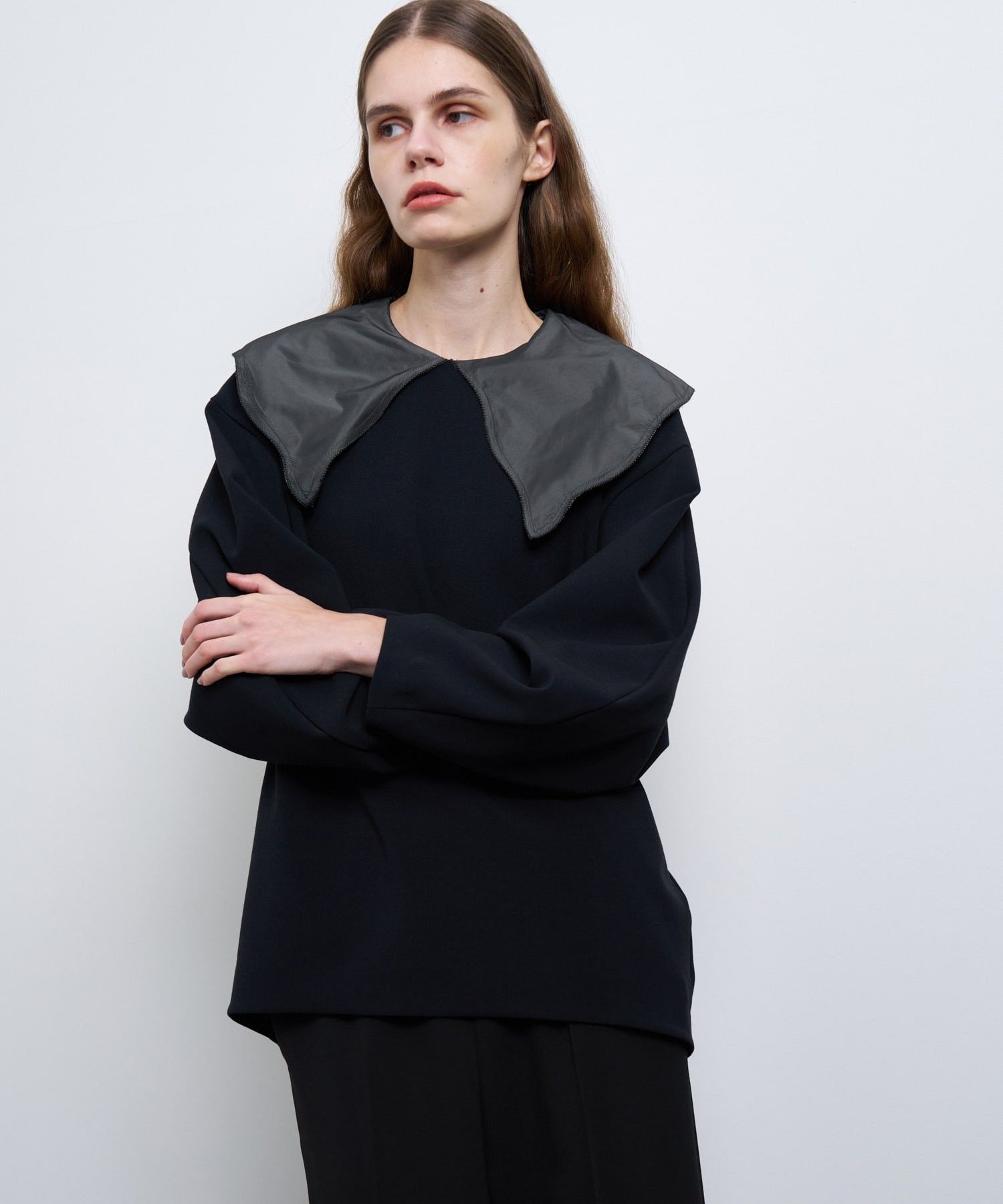 タフタカラーダブルクロスオーバーブラウス|LANVIN en Bleu | LANVIN