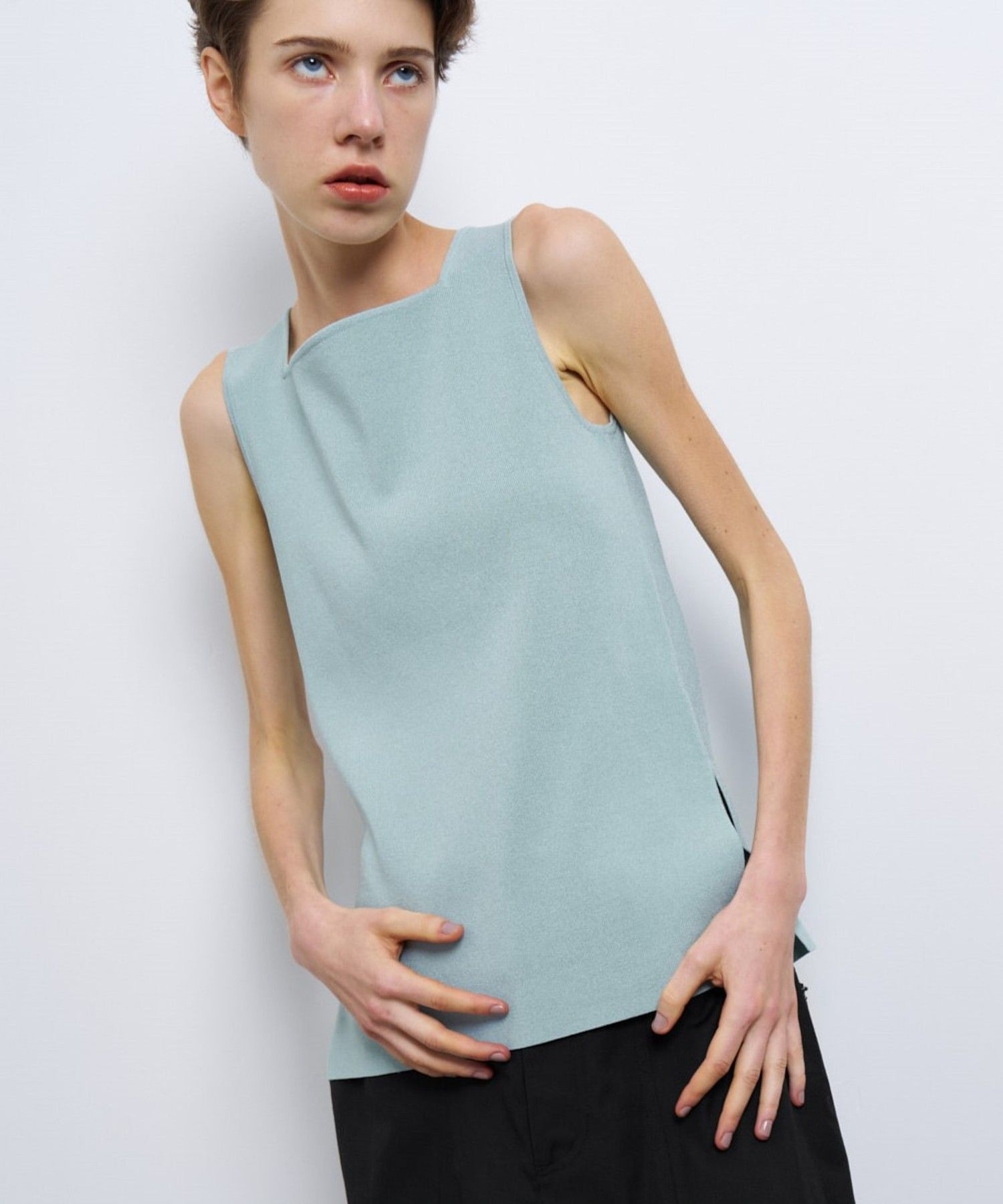 スクエアネックノースリーブニット|LANVIN en Bleu | LANVIN en Bleu