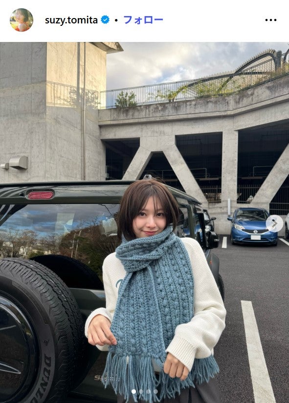元日向坂46富田鈴花、手編みマフラーがハイクオリティ「プロの腕前