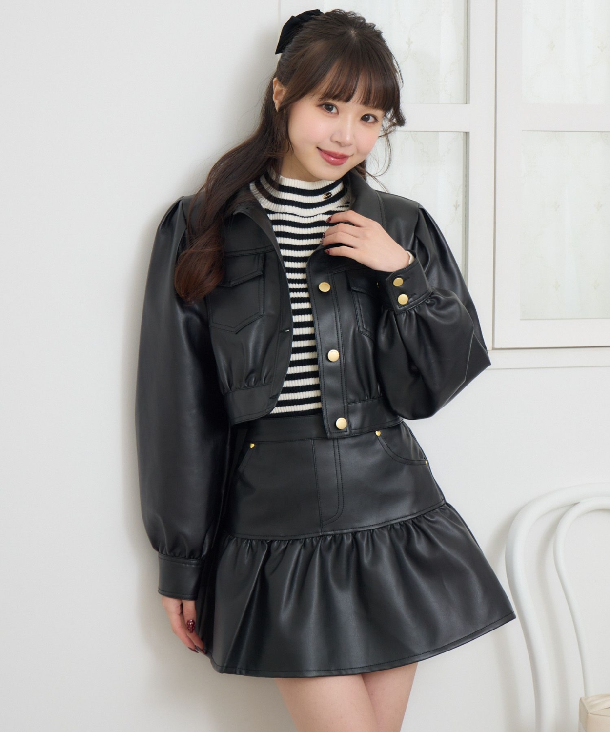 FレザーJK＆ギャザーSKセット|ems excite | RETRO GIRL ONLINE STORE